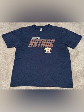 Houston Astros Merch Navy Blue TX3 Cool T Shirt Measured A Size Large Men’s